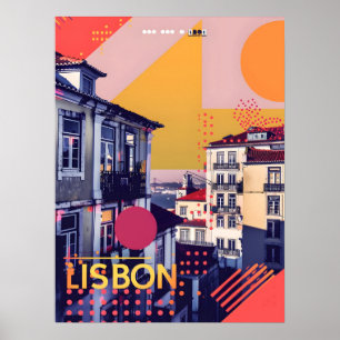 Lissabonfördragets Vintage Art Poster