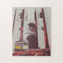 Lissabongåva Portugal, katedral med vagn