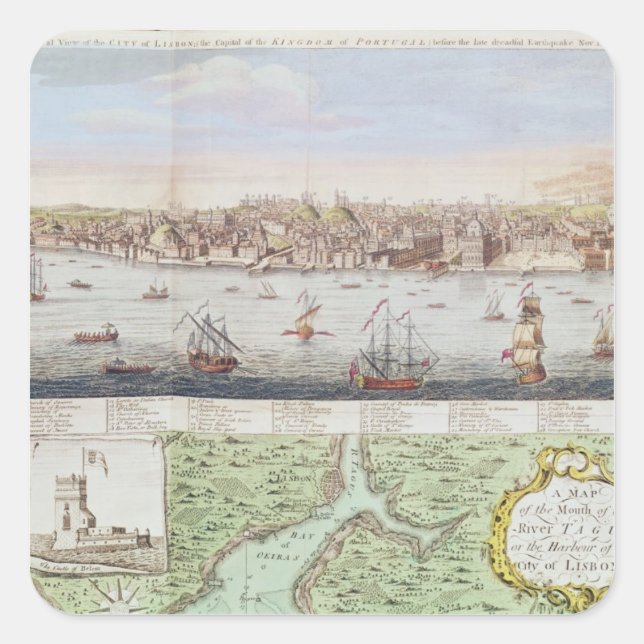 Lissabonmötet, 1755 fyrkantigt klistermärke (Framsida)
