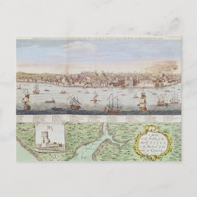Lissabonmötet, 1755 vykort (Framsida)
