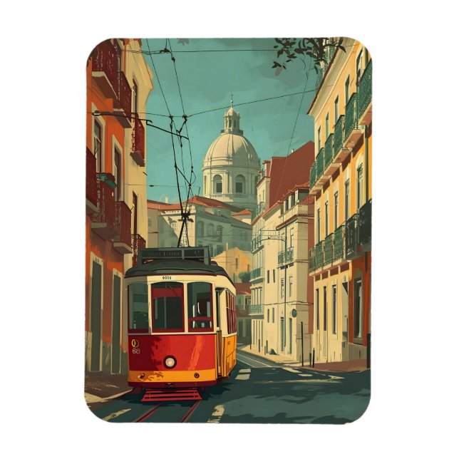 Lissabonram: Vintage Charm Magnet (Vertikal)