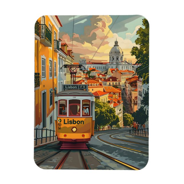 Lissabonramlinjer: Navigera i stadens Skyline Magnet (Vertikal)