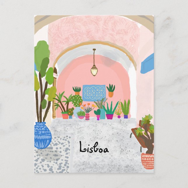 Lissabonresor färglösa vykort (Framsida)