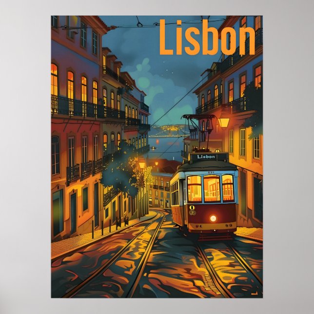 Lissabontrim på natten poster (Framsidan)