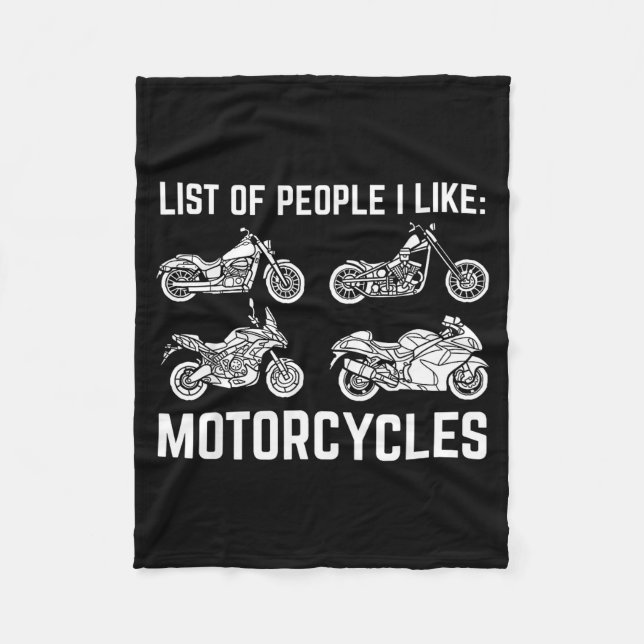 List Of People I Like Motorcycles Funny Rider &amp Fleecefilt (Framsidan)