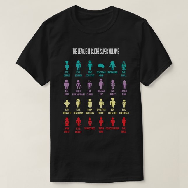 LIsta de villanos cliche T Shirt (Design framsida)