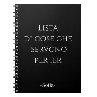 Lista di kos che servono per ieri Taccuino Anteckningsbok