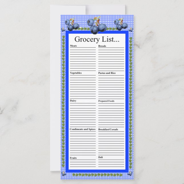 Lista över blåbär Livsmedel (Framsida)