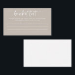 Lista över Bröllop-buffetskript i modern smak Rådkort<br><div class="desc">Modern Taupe-skript,  Bröllop-klickkort för skriptlista</div>