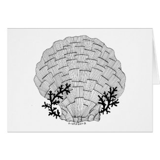 Listakora snäckskalkort med kuvertet hälsningskort