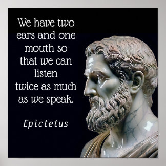 LISTEN MER SPEAK MINDRE _Epictetus (projektionsyta Poster