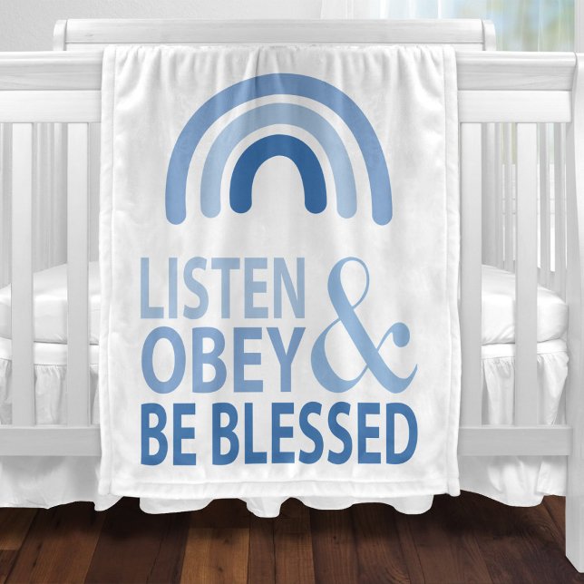Listen Obey and Be Blessed  Fleecefilt (Skapare uppladdad)