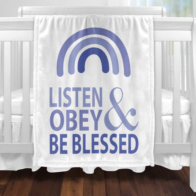 Listen Obey and Be Blessed  Fleecefilt (Skapare uppladdad)