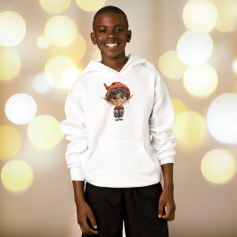 Listening Girl jul Elf Boy's Hoodie T Shirt