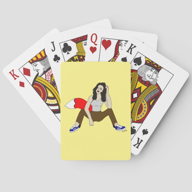 listig flicka casinokort (Baksidan)