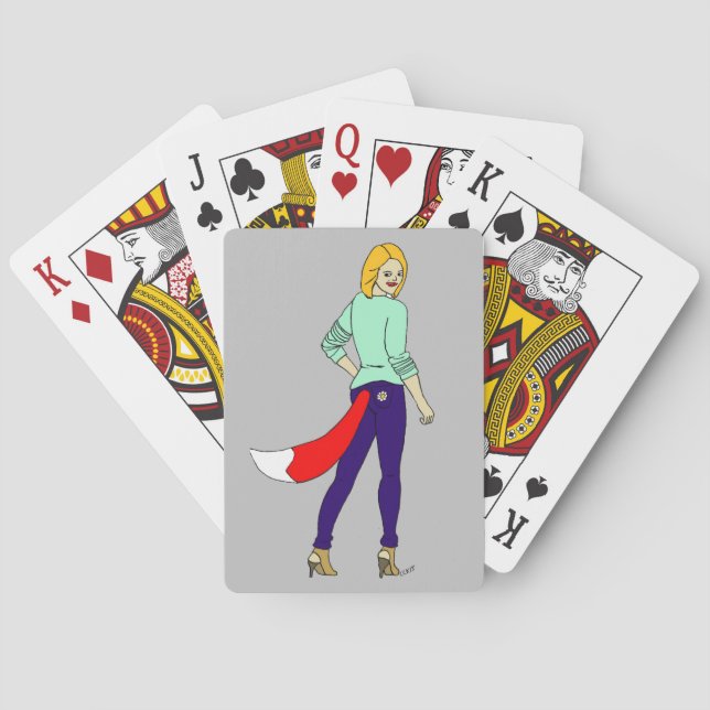 listig flicka  casinokort (Baksidan)