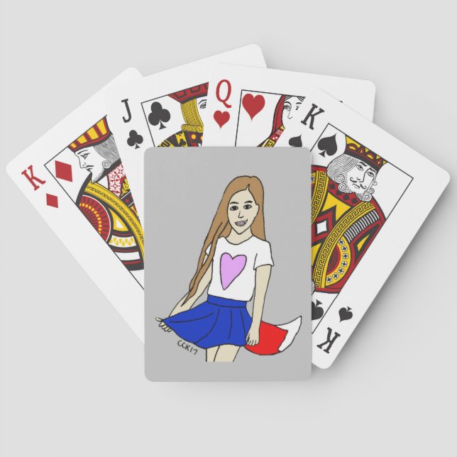 listig flicka  casinokort (Baksidan)