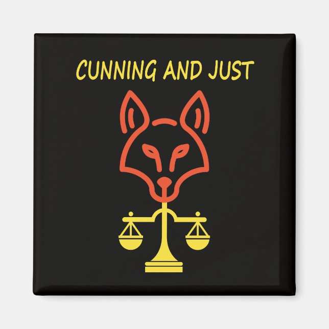 Listig Och Rättvis - Rävgerechtigkeit Balansdesign Magnet (Framsidan)