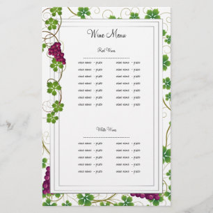 Listmenyer för Grapevine Vin