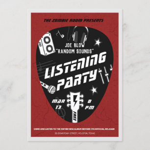 Listning av konsertflygaren i Party Inbjudningar