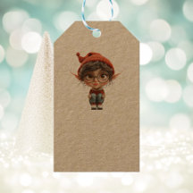 Listning Girl jul Elf Kraft Gift Märkres