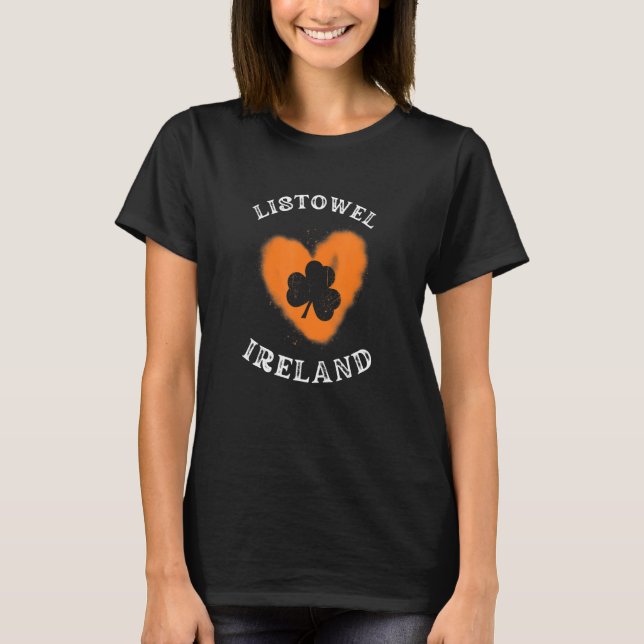 LISTOWEL Shamrock Gaelic Football and Hurling Vint T Shirt (Framsida)