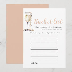 Listspel för guld Pearls och Prosecco Bröllop Buck Inbjudningar