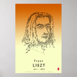 Liszt : Ansikte i Music Poster