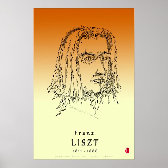 Liszt : Ansikte i Music Poster (Framsidan)