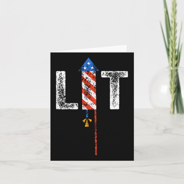Lit 4 juli: Patriotic American Fireworks USA F Kort (Framsida)