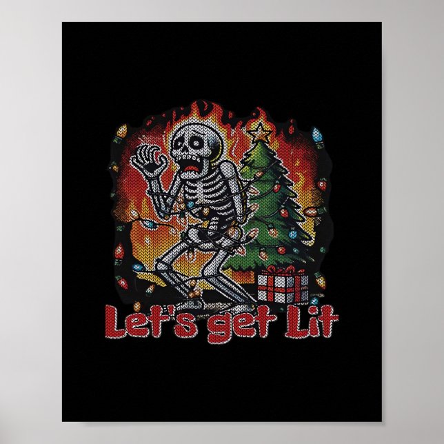 Lit Classic Låt oss på Skeleton-julen Poster (Framsidan)