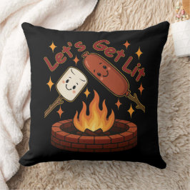 Lit Firepit - Cute Marshmallow & Hett Hund Kudde