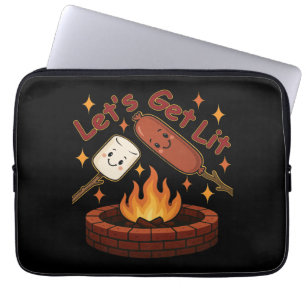 Lit Firepit - Cute Marshmallow & Hett Hund Laptop Fodral