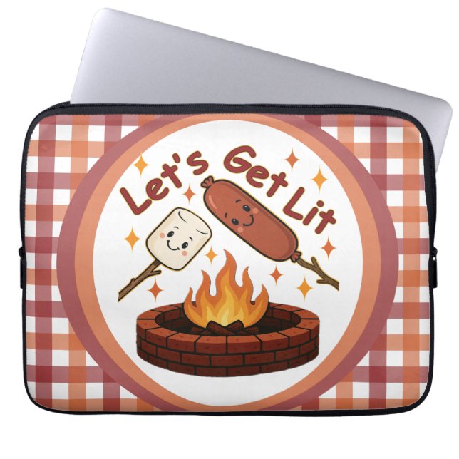 Lit Firepit - Cute Marshmallow & Hett Hund Laptop Fodral (Framsidan)