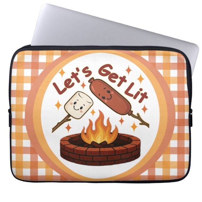 Lit Firepit - Cute Marshmallow & Hett Hund Laptop Fodral (Framsidan)