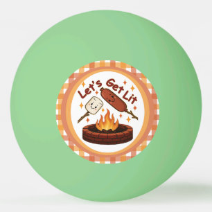 Lit Firepit - Cute Marshmallow & Hett Hund Pingisboll