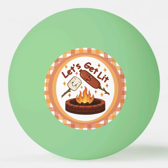 Lit Firepit - Cute Marshmallow & Hett Hund Pingisboll (Framsidan)