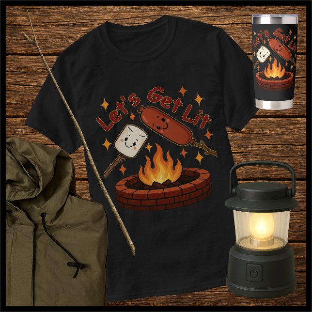 Lit Firepit - Cute Marshmallow & Hett Hund T Shirt (Skapare uppladdad)