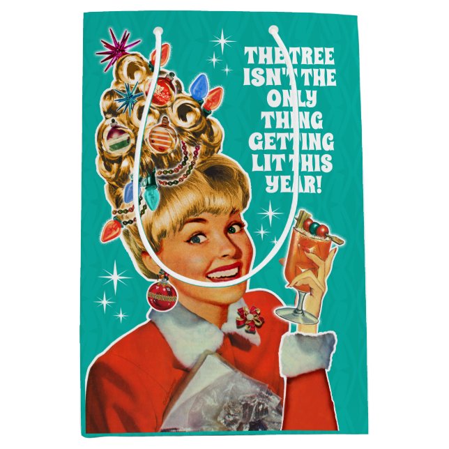 Lit Girl jul Gift-säck - Mellanväska (Framsidan)