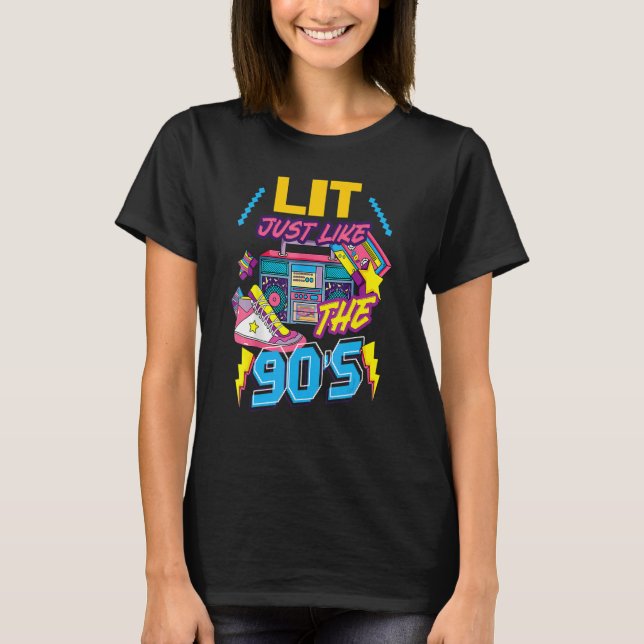 Lit Just Like The 80's Party Costume Retro 80's No T Shirt (Framsida)