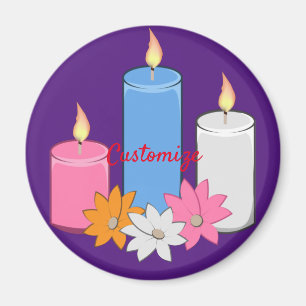 Lit ljus blommor Thunder_Cove Magnet