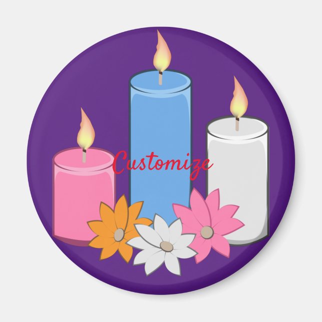 Lit ljus blommor Thunder_Cove Magnet (Framsidan)