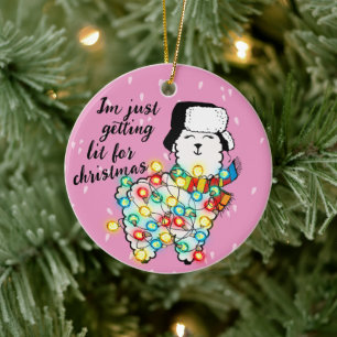 Lit Llama Ornament - Festive & Anpassade!