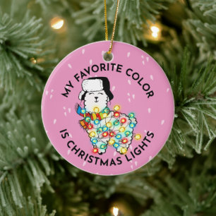 Lit Llama Ornament - Keramisk juldeka!