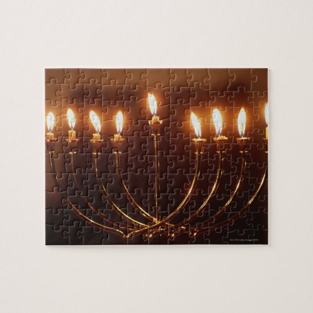 Lit menorah, Israel Pussel (Horisontell)