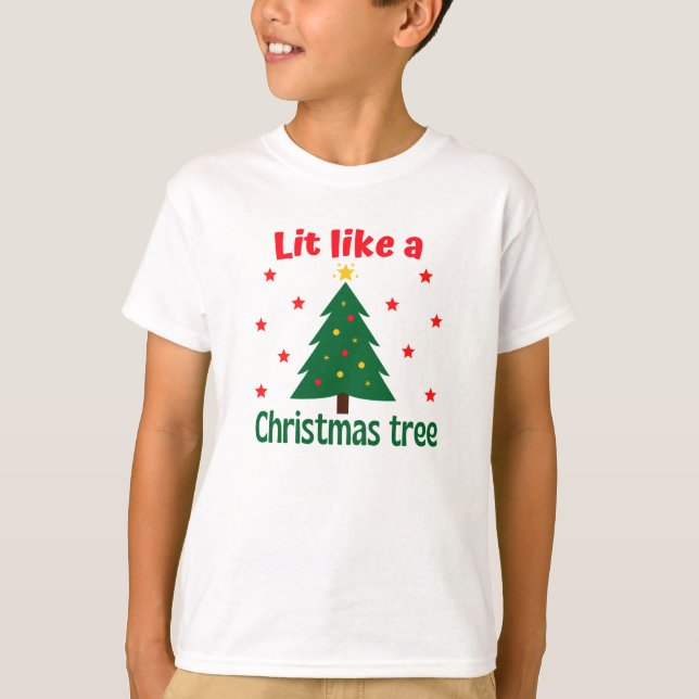 Lit som en Julgran jul T-Shirt (Framsida)