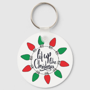 Lit upp som julgrafik nyckelring