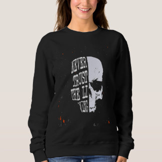 Lita aldrig på den levande skullen t shirt