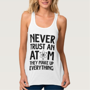Lita aldrig på en ATOM Funny T-Shirt Linne Med Racerback