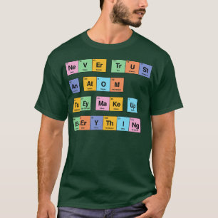 Lita aldrig på en atom som de bildar hela perioden t shirt